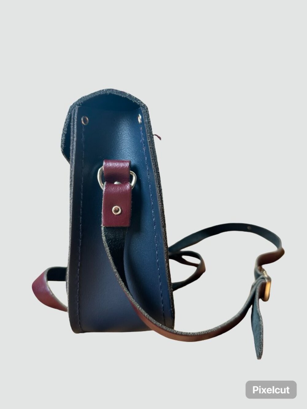 The Cambridge Satchel Company Crossbody Bag, Two Tone Blue and Burgundy Leather - Picture 5 of 13